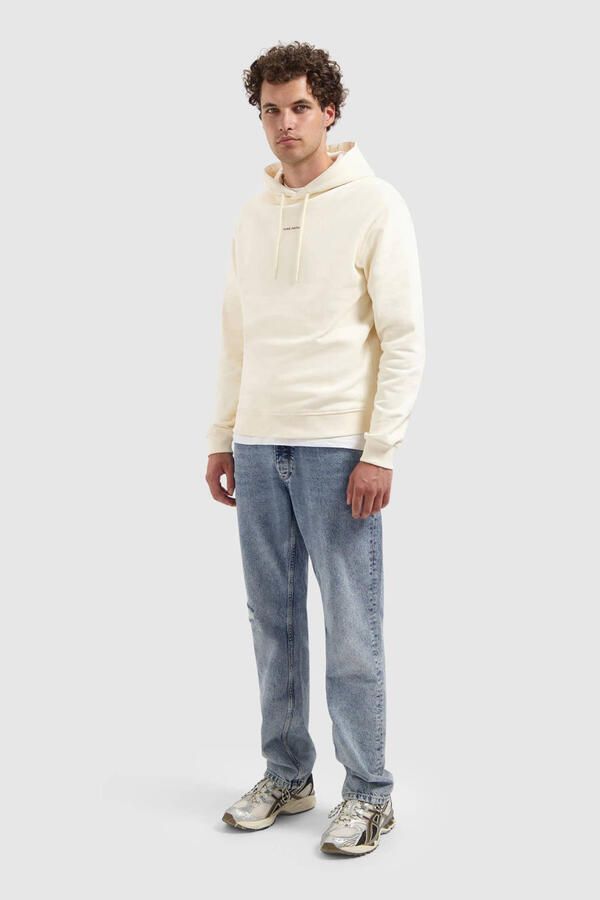 PURE PATH Heren Truien & Vesten Loose Fit Hoodie Ls Sweaters Gebroken Wit - Foto 5