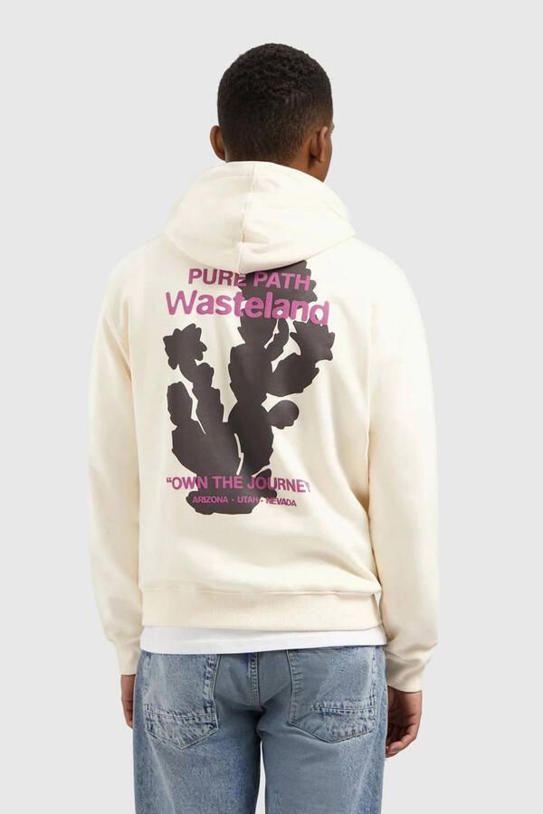 PURE PATH Heren Truien & Vesten Loose Fit Hoodie Ls Sweaters Gebroken Wit - Foto 6