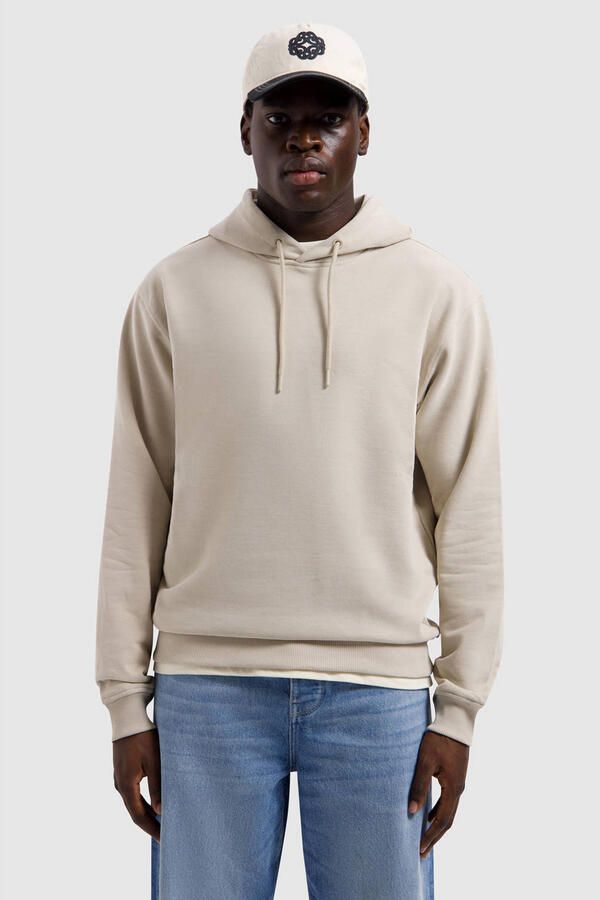 Pure Path hoodie met backprint beige