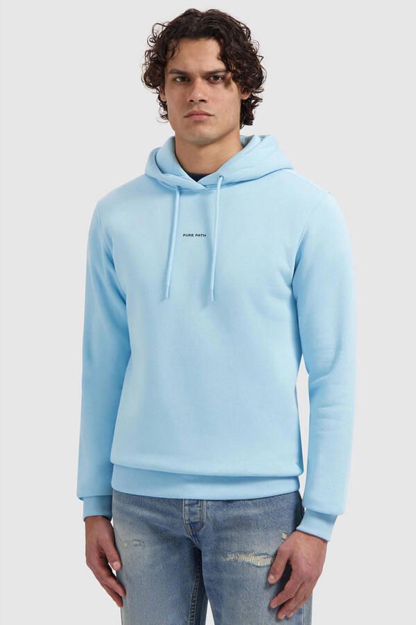 Pure Path hoodie met backprint lichtblauw