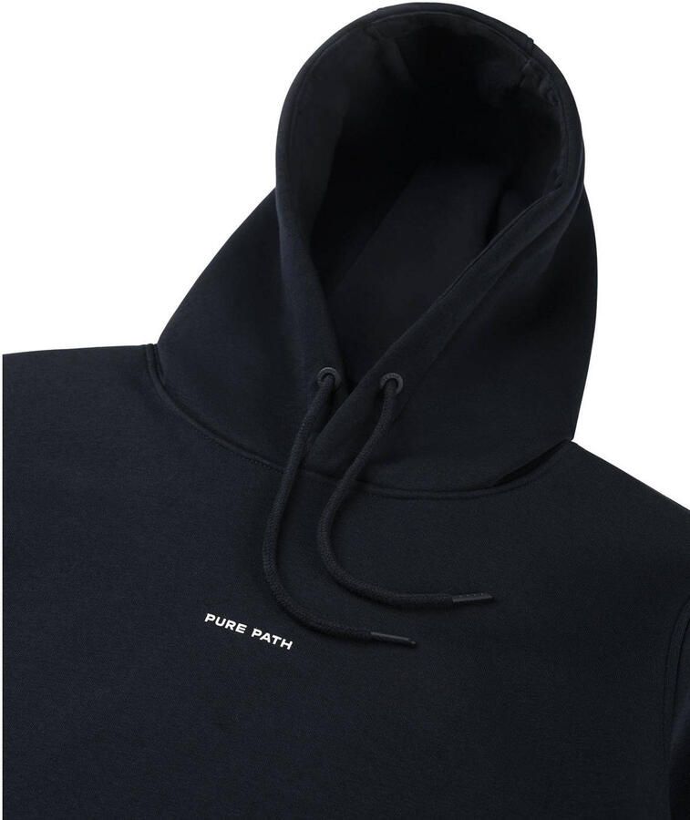 PURE PATH Heren Truien & Vesten Essential Logo Hoodie Donkerblauw - Foto 4