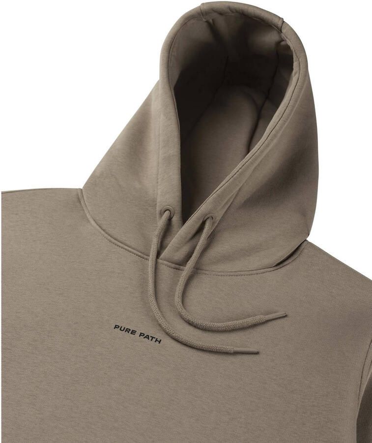 PURE PATH Heren Truien & Vesten Essential Logo Hoodie Taupe - Foto 7