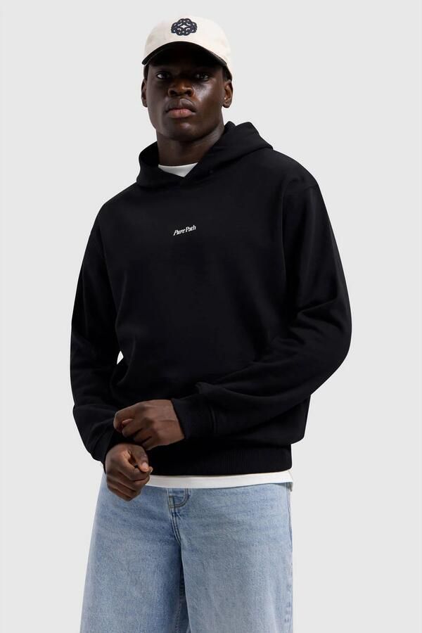 Pure Path hoodie met backprint zwart