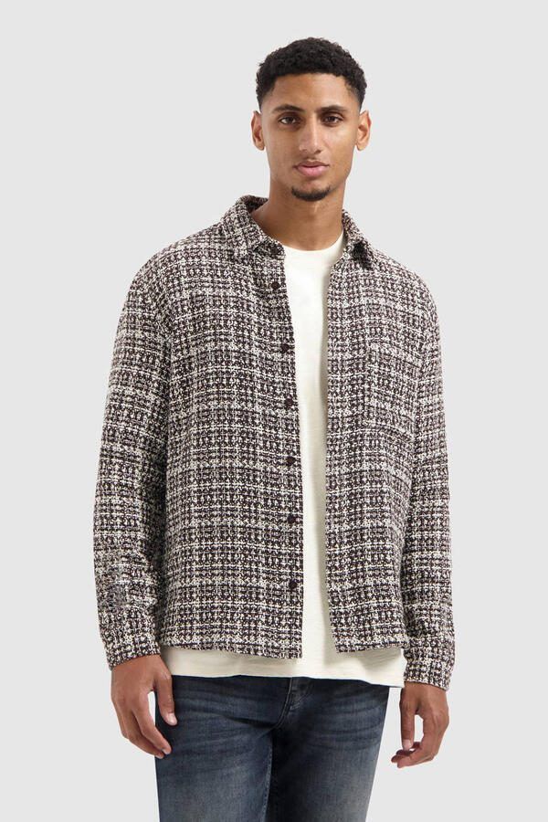 PURE PATH Heren Overshirts Regular Fit Structure Overshirts Grijs - Foto 5