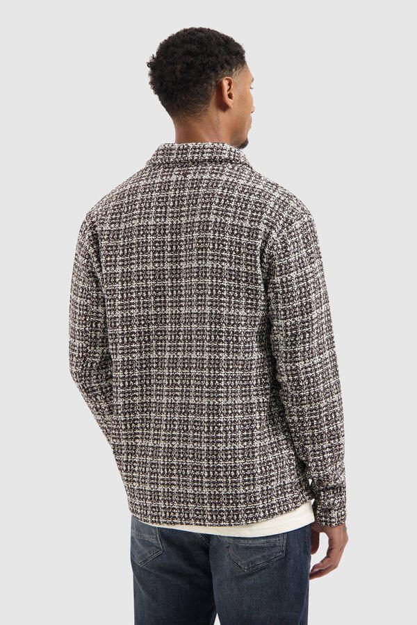 PURE PATH Heren Overshirts Regular Fit Structure Overshirts Grijs - Foto 6