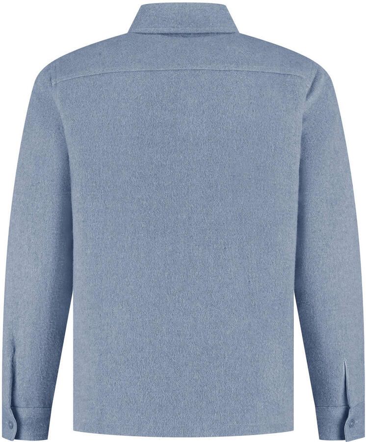 PURE PATH Heren Overshirts Regular Fit Flannel Overshirts Lichtblauw - Foto 6