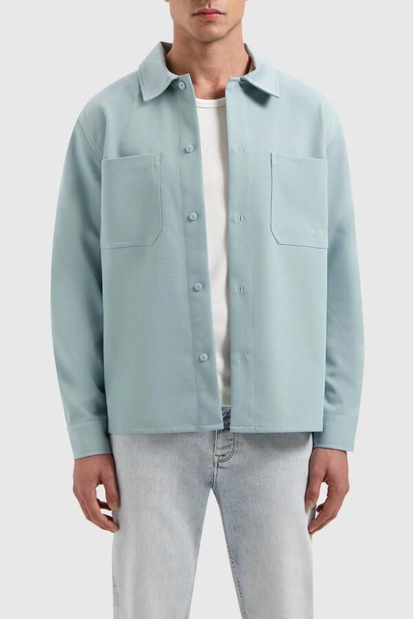 PURE PATH Heren Overhemden Loose Fit Longsleeve Shirts Mint - Foto 7