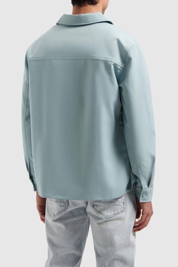 PURE PATH Heren Overhemden Loose Fit Longsleeve Shirts Mint - Foto 6