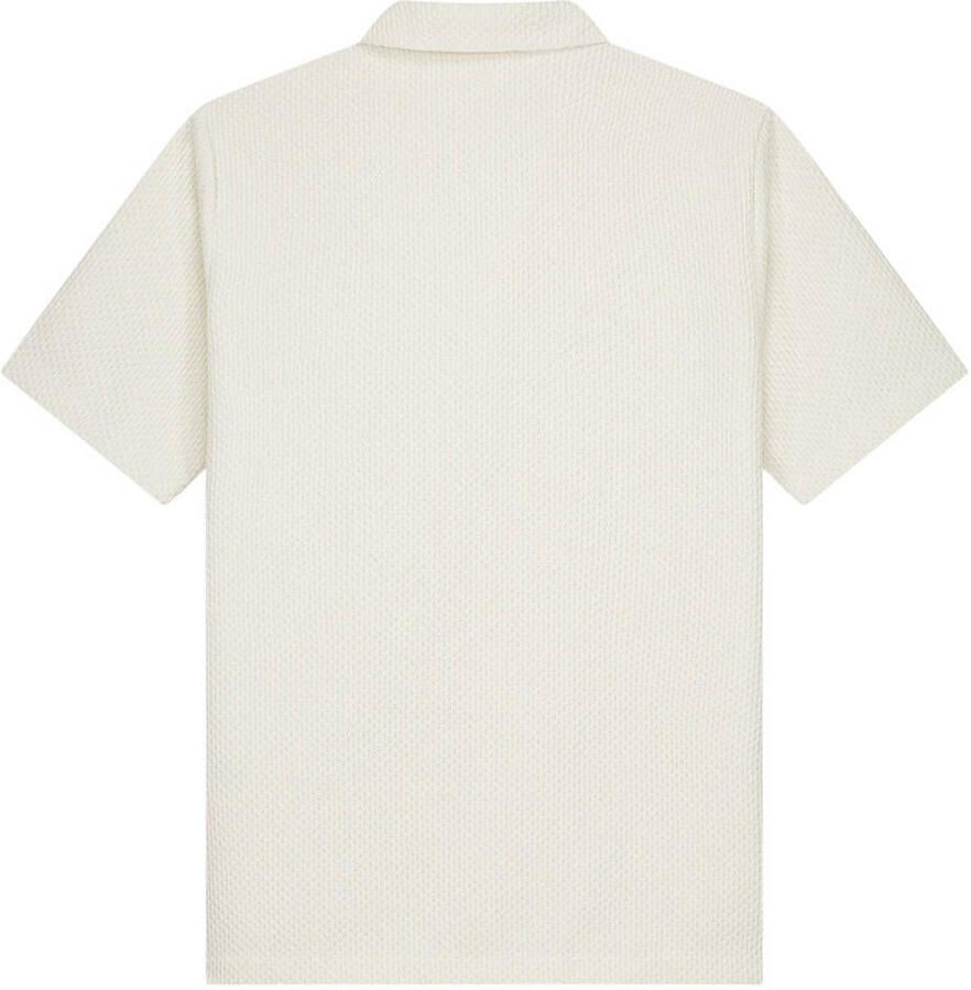 PURE PATH Heren Overhemden Honeycomb Shortsleeved Shirt Ecru - Foto 6