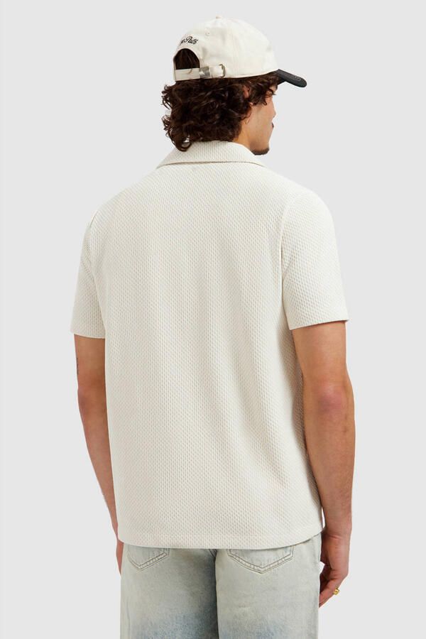 PURE PATH Heren Overhemden Honeycomb Shortsleeved Shirt Ecru - Foto 7