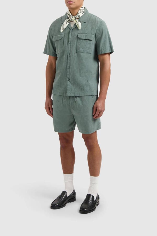 PURE PATH Heren Broeken Regular Fit Pull On Shorts Groen - Foto 6