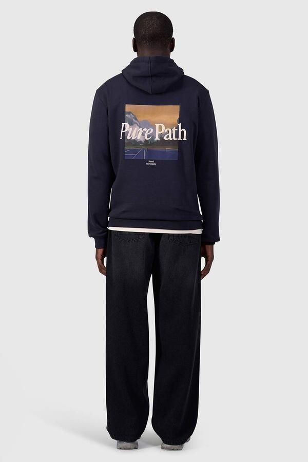 Pure Path regular fit hoodie met backprint donkerblauw - Foto 2