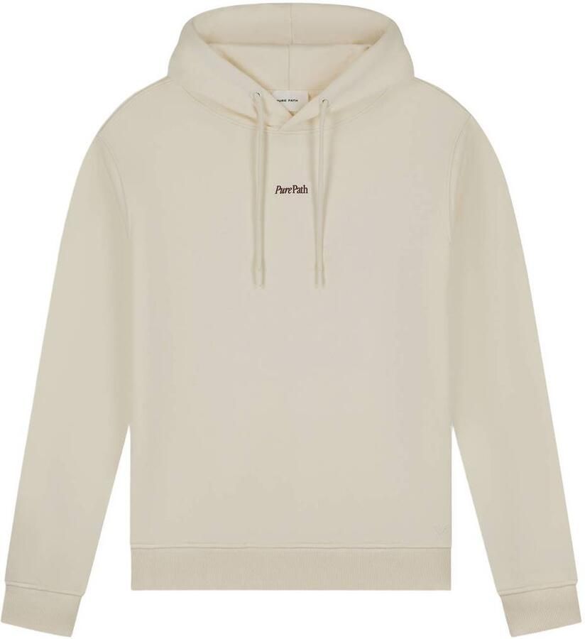 Pure Path regular fit hoodie met backprint ecru
