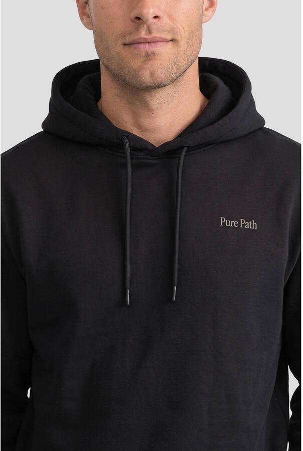 Pure Path regular fit hoodie met backprint zwart - Foto 2