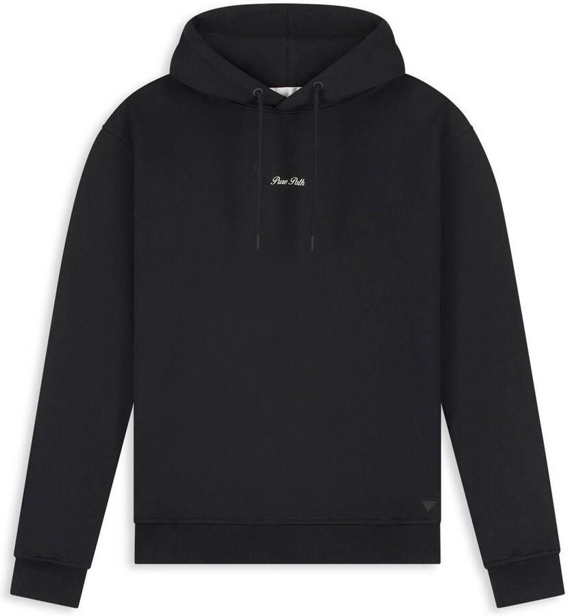 Pure Path regular fit hoodie met backprint zwart