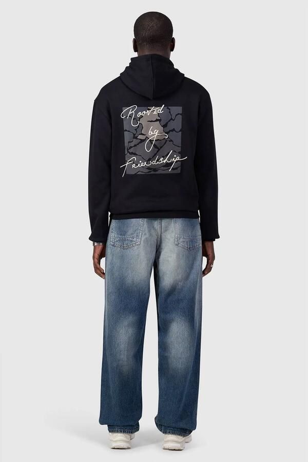 Pure Path regular fit hoodie met backprint zwart - Foto 3