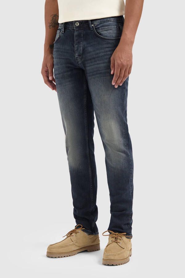 PURE PATH Heren Jeans The Ryan Slim Fit Jeans Donkerblauw - Foto 6