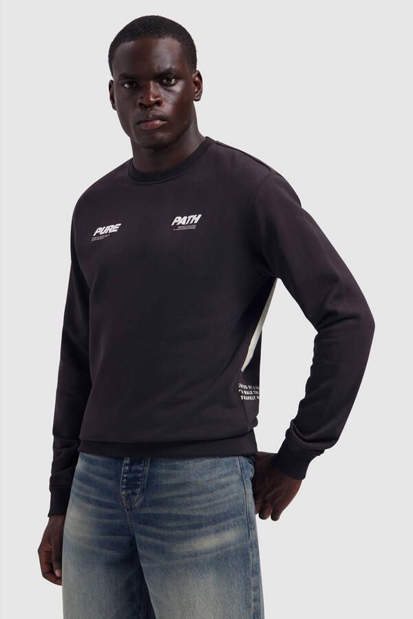 Pure Path regular fit sweater met backprint donkerbruin - Foto 5