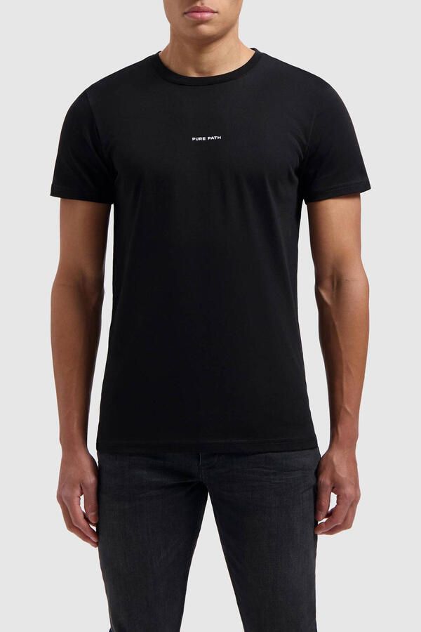 PURE PATH Heren Polo's & T-shirts Essential Logo T-shirt Zwart - Foto 5