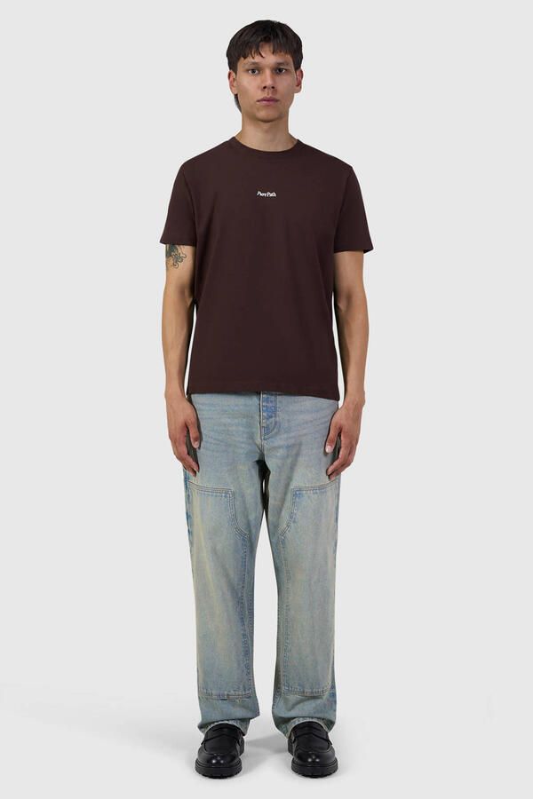 Pure Path regular fit T-shirt met backprint donkerbruin - Foto 2