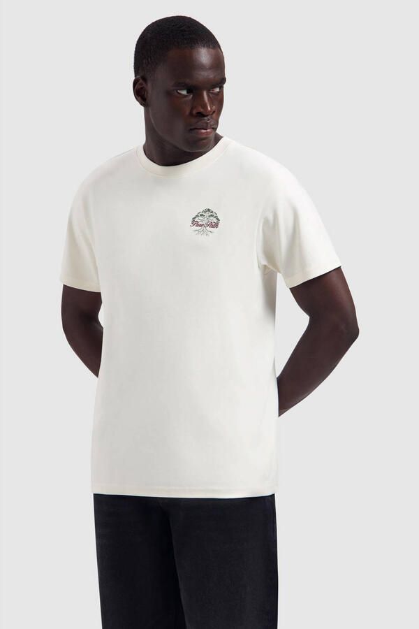 Pure Path regular fit T-shirt met backprint ecru