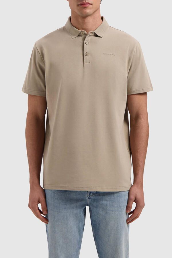 Pure Path Driehoek Polo T-shirt Beige Heren