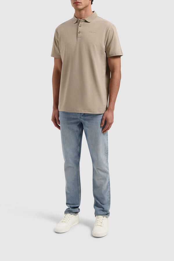 Pure Path Driehoek Polo T-shirt Beige Heren - Foto 3