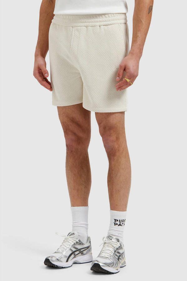 PURE PATH Heren Broeken Honeycomb Shorts Ecru - Foto 5