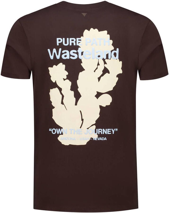 PURE PATH Heren Polo's & T-shirts Regular Fit T-shirts Bruin - Foto 5