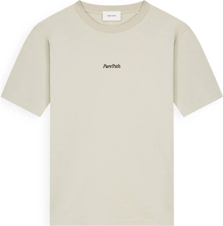PURE PATH Heren Polo's & T-shirts Bold Emblem T-shirt Beige - Foto 5