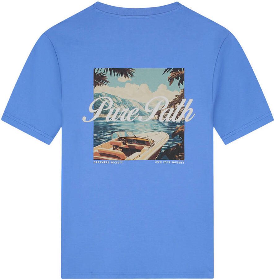 Pure Path regular T-shirt met backprint blauw - Foto 2