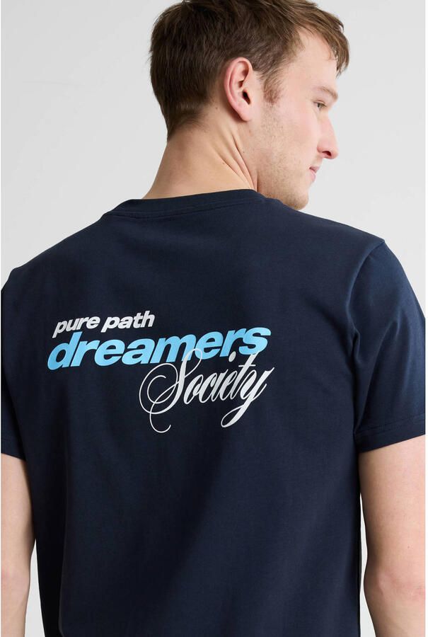 Pure Path regular T-shirt met backprint donkerblauw - Foto 2