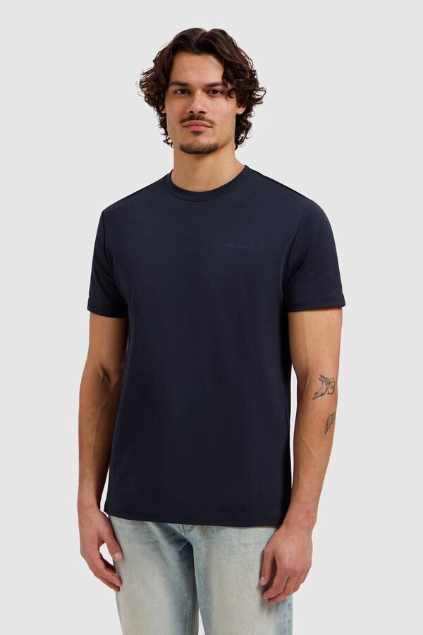 Pure Path regular T-shirt met backprint donkerblauw