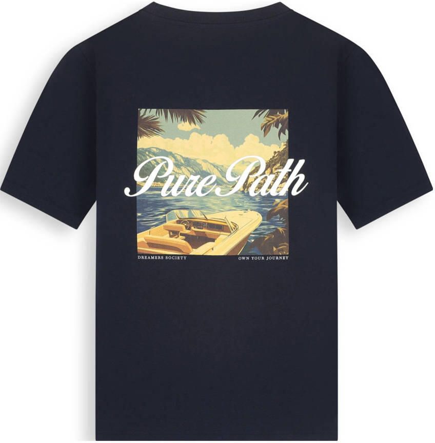 PURE PATH Heren Polo's & T-shirts Riva View T-shirt Donkerblauw - Foto 6