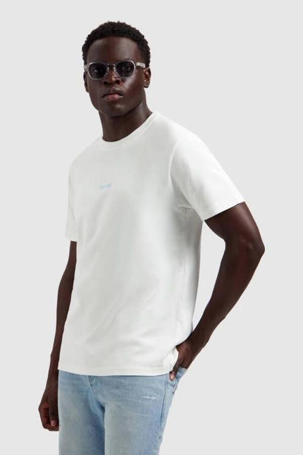 PURE PATH Heren Polo's & T-shirts Trio Of Flowers T-shirt Gebroken Wit - Foto 5