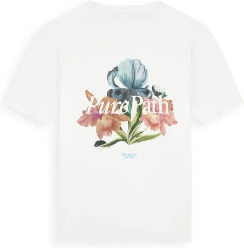 PURE PATH Heren Polo's & T-shirts Trio Of Flowers T-shirt Gebroken Wit - Foto 6