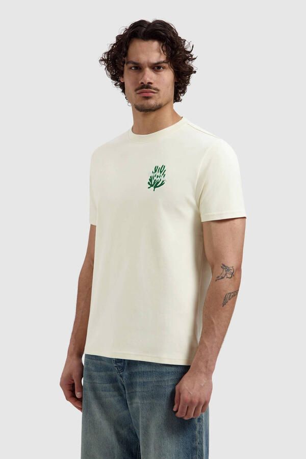 Pure Path regular T-shirt met backprint ecru
