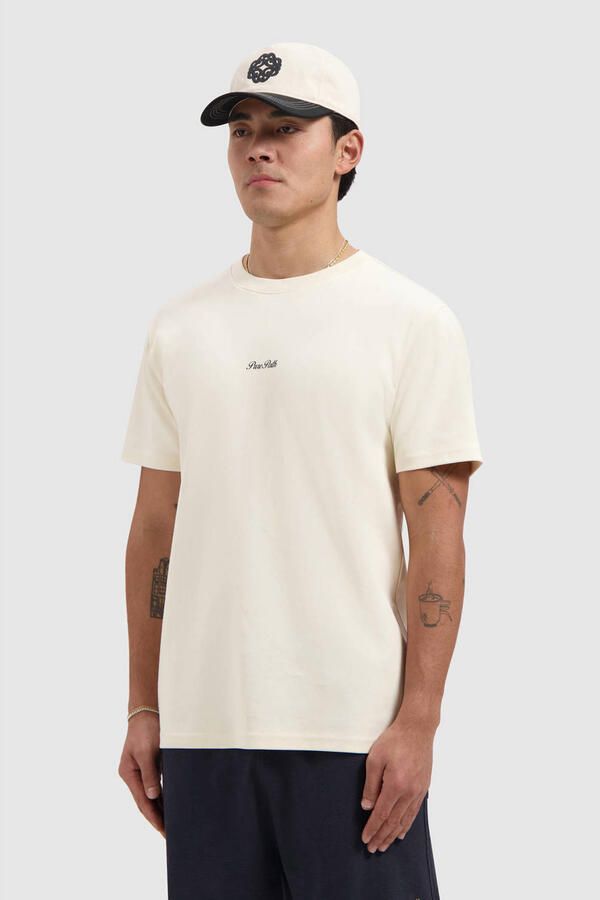 PURE PATH Heren Polo's & T-shirts Riva View T-shirt Creme - Foto 5
