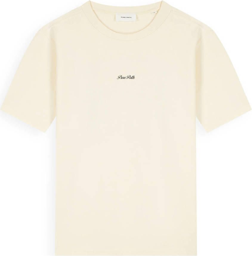 PURE PATH Heren Polo's & T-shirts Riva View T-shirt Creme - Foto 6