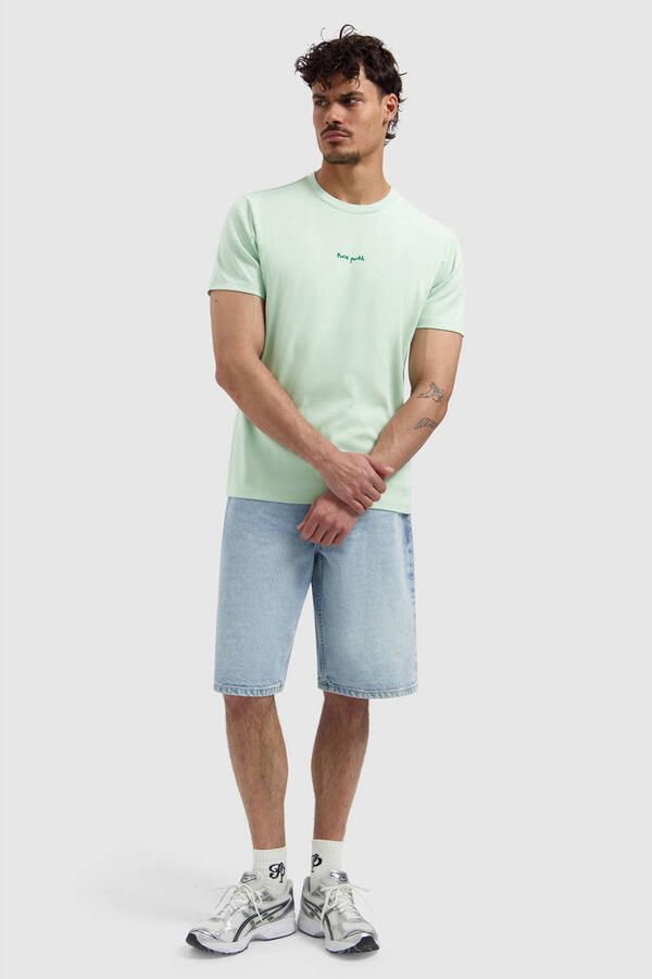 Pure Path regular T-shirt met backprint lichtgroen - Foto 3