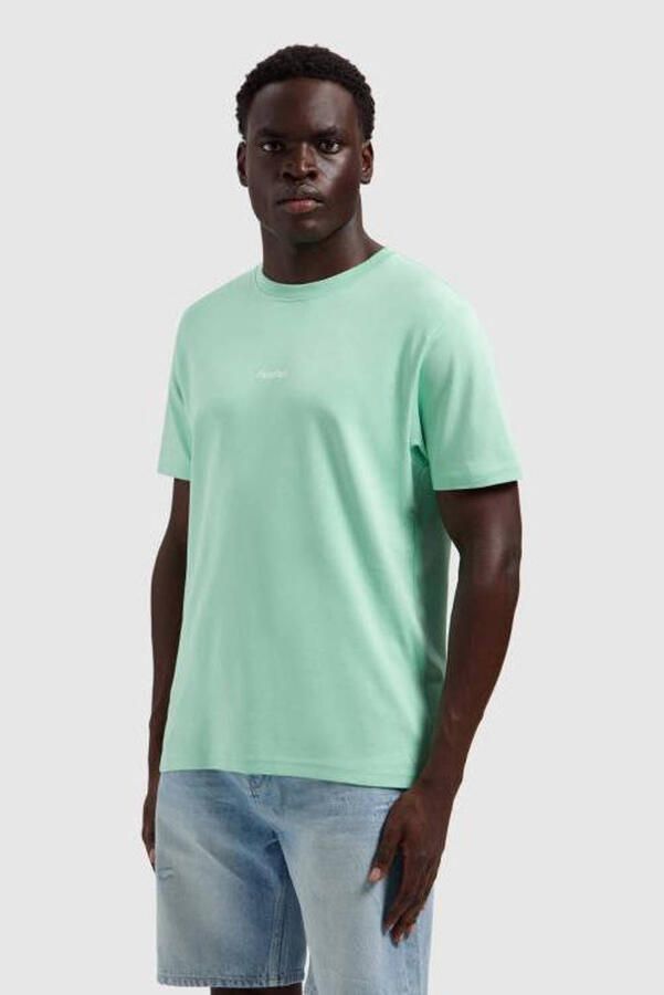 Pure Path regular T-shirt met backprint mintgroen