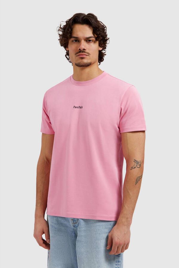 Pure Path regular T-shirt met backprint roze