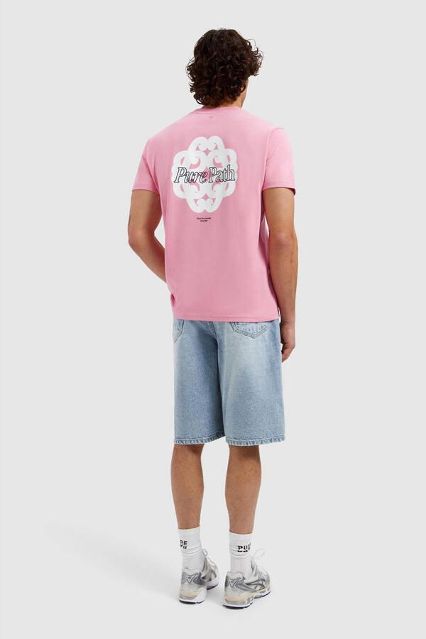 Pure Path regular T-shirt met backprint roze - Foto 2