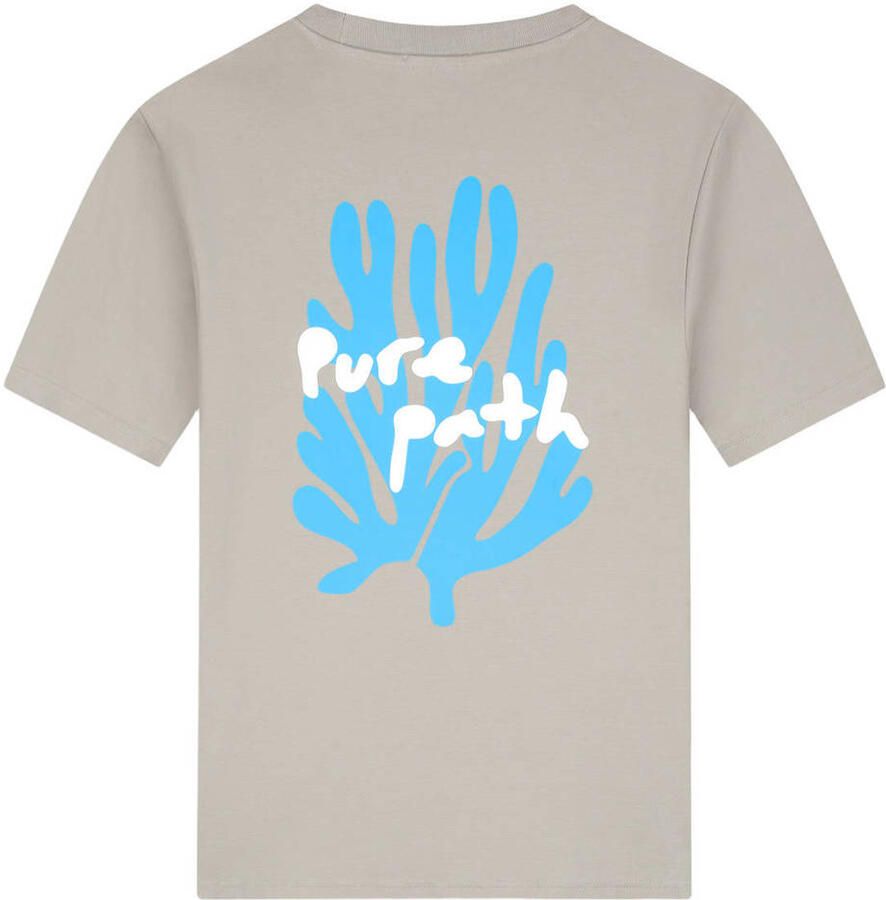 Pure Path regular T-shirt met backprint taupe - Foto 2