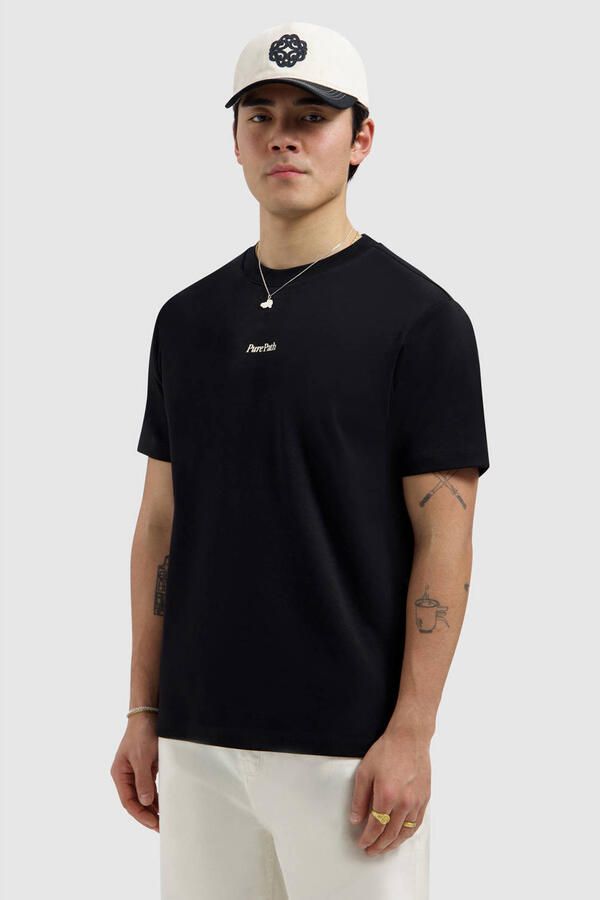 Pure Path regular T-shirt met backprint zwart