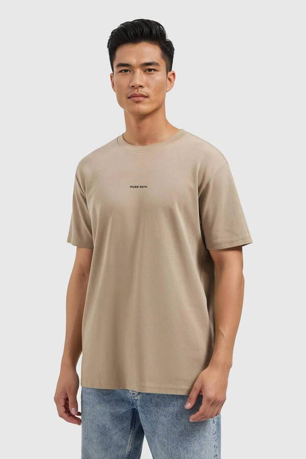 PURE PATH Heren Polo's & T-shirts Regular Fit T-shirts Beige - Foto 6