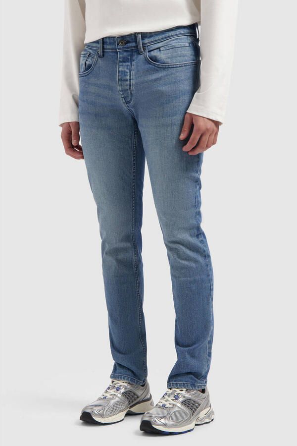 PURE PATH Heren Jeans The Ryan Slim Fit Jeans Blauw - Foto 5