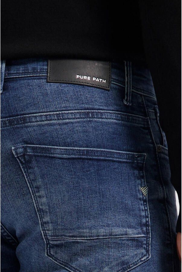 PURE PATH Heren Jeans The Jone Skinny Fit Jeans Blauw - Foto 7