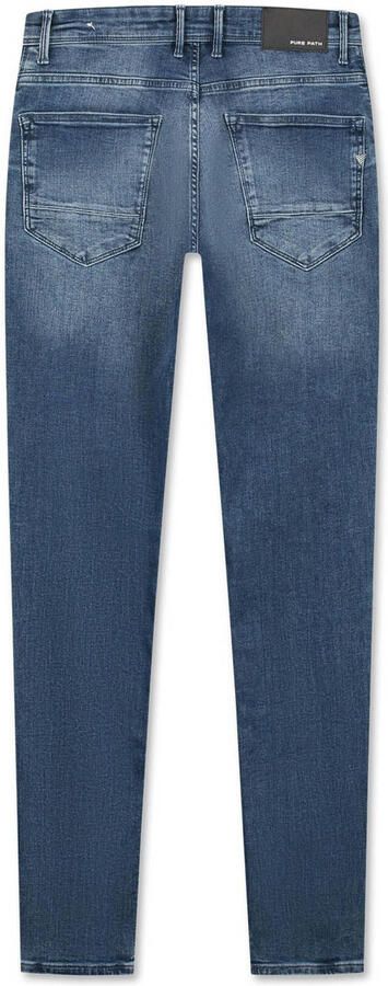 PURE PATH Heren Jeans The Jone Skinny Fit Jeans Blauw - Foto 6