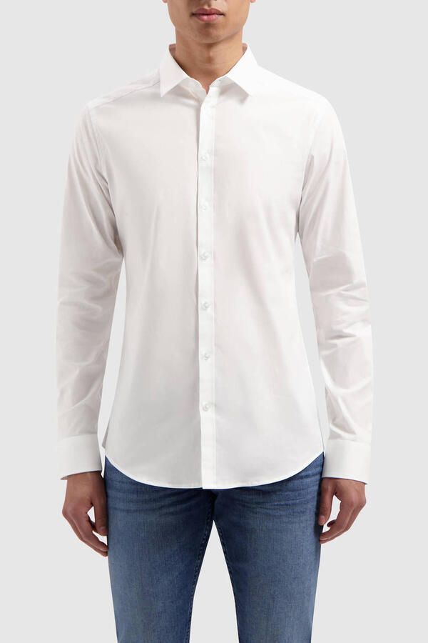 PURE PATH Heren Overhemden Essential Casual Shirt Wit - Foto 5